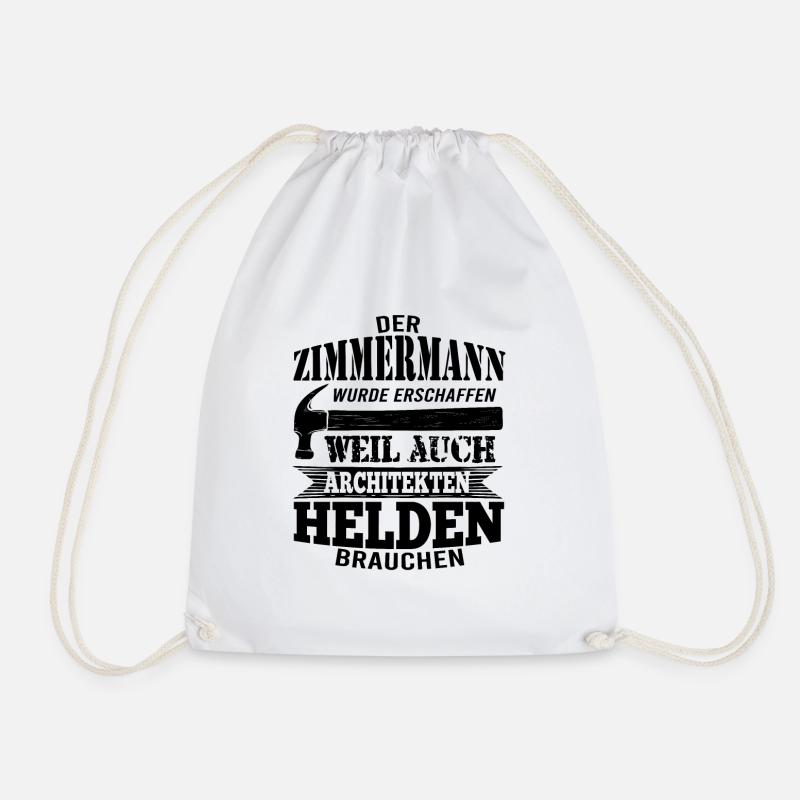 Zimmermann Gott schuf ihn - Turnbeutel - Weiß