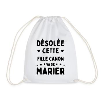 Désolée cette fille canon va se marier - Sac de sport léger - blanc - Devant