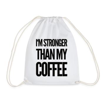 Je suis plus fort que mon café - Sac de sport léger - blanc - Devant