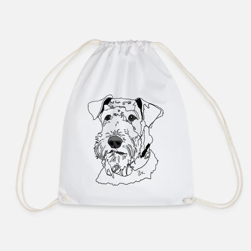 Airedale Terrier - Turnbeutel - Weiß