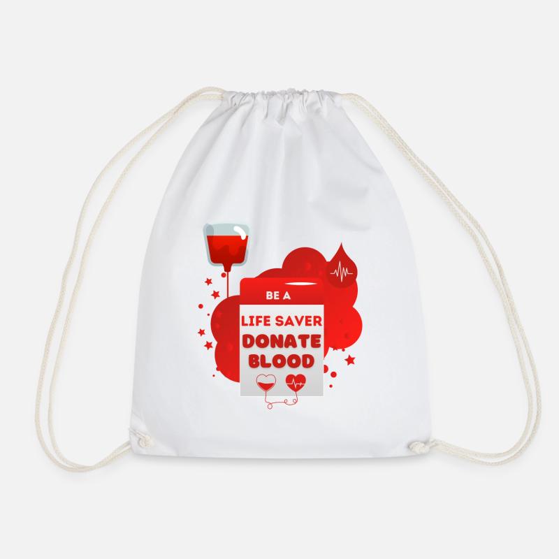 Blutspende Sei ein Lebensretter Blut spenden - Turnbeutel - Weiß