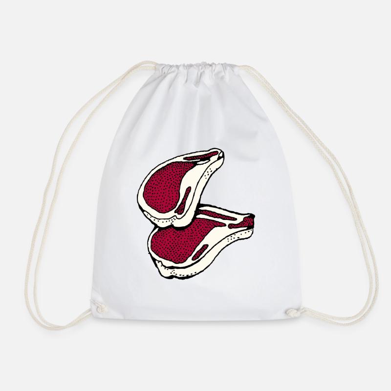 meat - Drawstring Bag - white