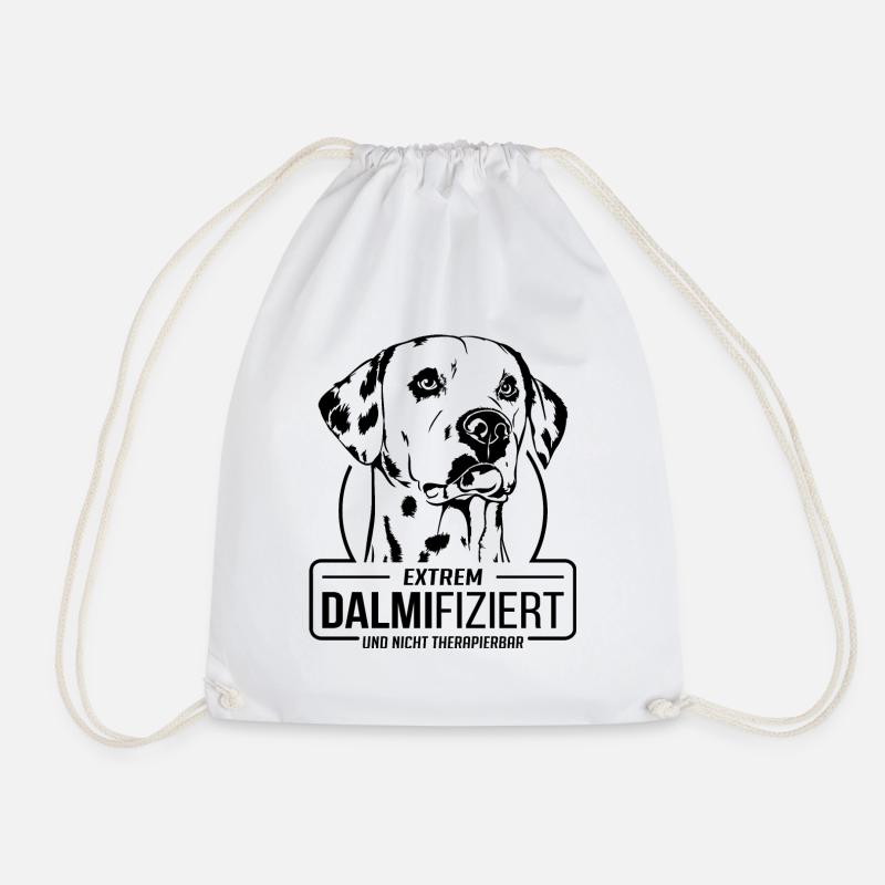 DALMIFIZIERT Dalmatiner Hundespruch Hund Wilsigns - Turnbeutel - Weiß