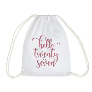 Hello Twenty Seven Cute 27 Years Old Birthday - Drawstring Bag - white - Front