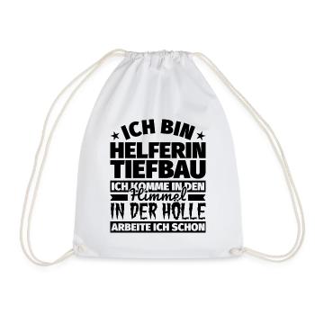 Helferin Tiefbau Geschenk lustig Himmel Hölle - Turnbeutel - Weiß - Vorne