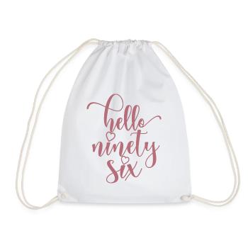 Hello Ninety Six Cute 96 Years Old Birthday - Drawstring Bag - white - Front