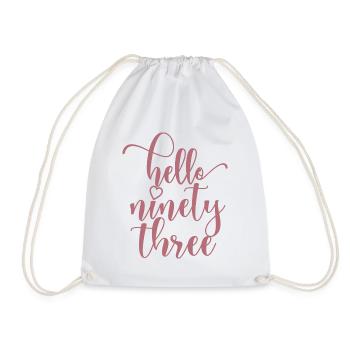 Hello Ninety Three Cute 93 Years Old Birthday - Drawstring Bag - white - Front