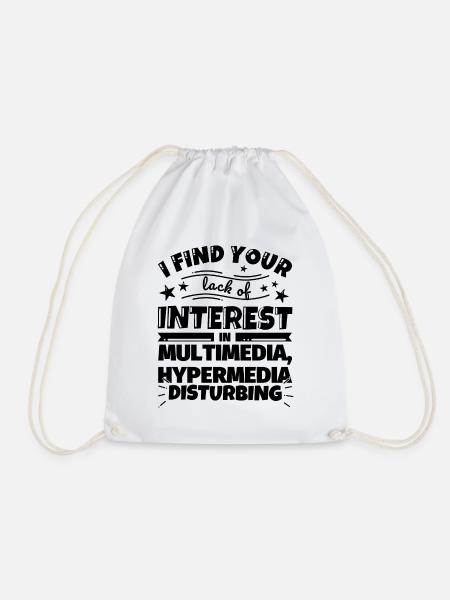 Multimedia, Hypermedia lustiges Geschenk - Turnbeutel - Weiß
