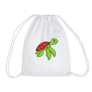 Turtle Cute - Drawstring Bag - white - Front