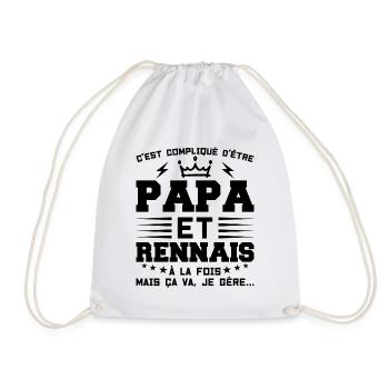 Papa et RENNAIS Idée Cadeau Citation - Sac de sport léger - blanc - Devant