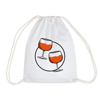 cercle de verre de vin rouge - Sac de sport léger - blanc - Devant