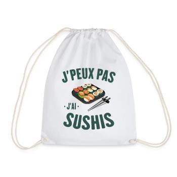 J'ai Sushis Cadeau Humour Personnalisé - Sac de sport léger - blanc - Devant