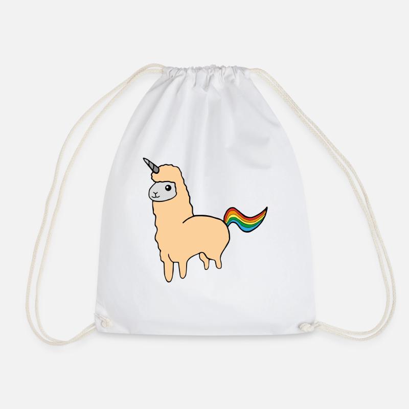 Alpaka Einhorn - Turnbeutel - Weiß