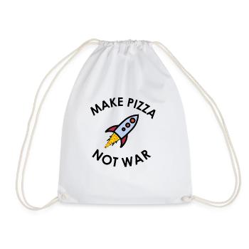 Make Pizza not War - Drawstring Bag - white - Front