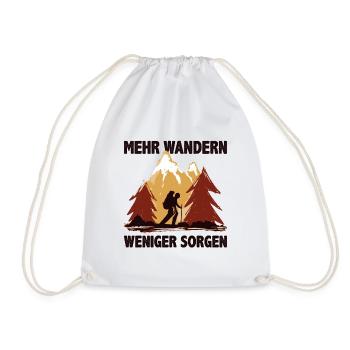 Mehr wandern weniger sorgen Natur Berge Spruch - Turnbeutel - Weiß - Vorne