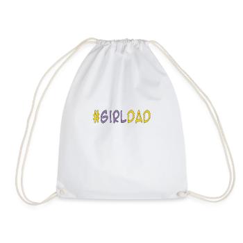Girl dad, daughter dad - Drawstring Bag - white - Front