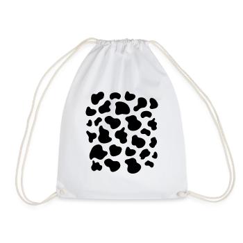 Cow Print Costume Lazy Halloween Costume - Drawstring Bag - white - Front