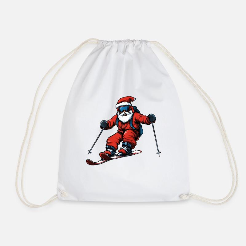 Skifahrer Weihnachten - Turnbeutel - Weiß