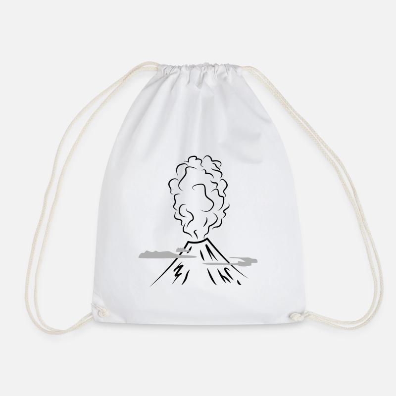 volcano - Drawstring Bag - white