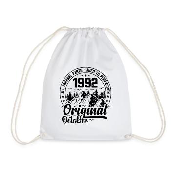 1992 October Original: 32 Years Anniversary Gift - Drawstring Bag - white - Front