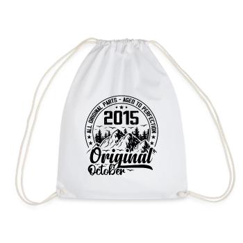 2015 October Original: 9 Year Old Birthday Gift - Drawstring Bag - white - Front