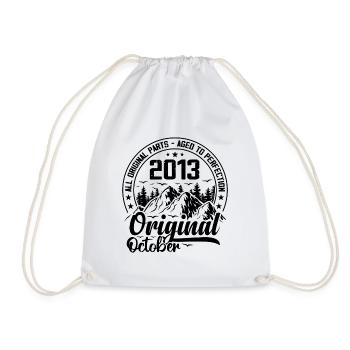 2013 Oktober Original: Geschenk zum 11-jährigen Jubiläum - Turnbeutel - Weiß - Vorne