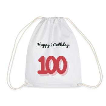 100. 100 JAHRE. 100-JÄHRIGES JUBILÄUM. GEBURTSTAG 100 - Turnbeutel - Weiß - Vorne