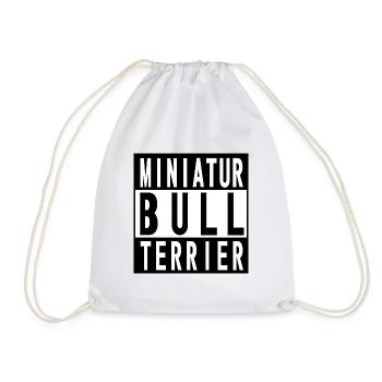 Miniatur Bull Terrier Straight Outta Compton Logo - Turnbeutel - Weiß - Vorne
