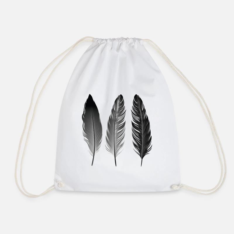 Boho | Feather Style | Illustration - Turnbeutel - Weiß