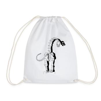 Dinosaur | for coloring | little public - Drawstring Bag - white - Front