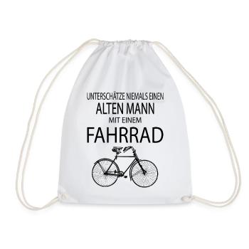 Fahrrad Herren Alten Mann - Alten Mann Fahrrad - Turnbeutel - Weiß - Vorne