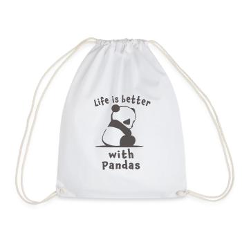 La vie mignonne est meilleure avec un cadeau de pandas pour les filles - Sac de sport léger - blanc - Devant
