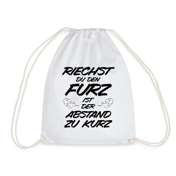 Riechen Furz Abstand Lustiger Spruch Pups Geschenk - Turnbeutel - Weiß - Vorne