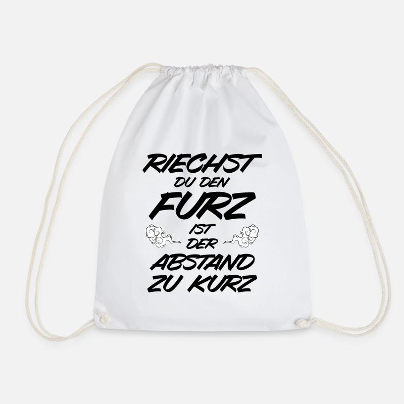 Riechen Furz Abstand Lustiger Spruch Pups Geschenk - Turnbeutel - Weiß