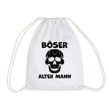 Böser Alter Mann Lustiger Spruch Schädel Geschenk - Turnbeutel - Weiß - Vorne
