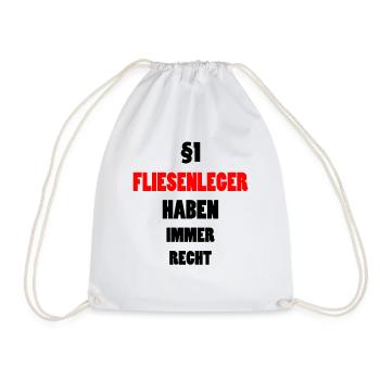 Fliesenleger Bodenleger Lustiger Spruch Geschenk - Turnbeutel - Weiß - Vorne