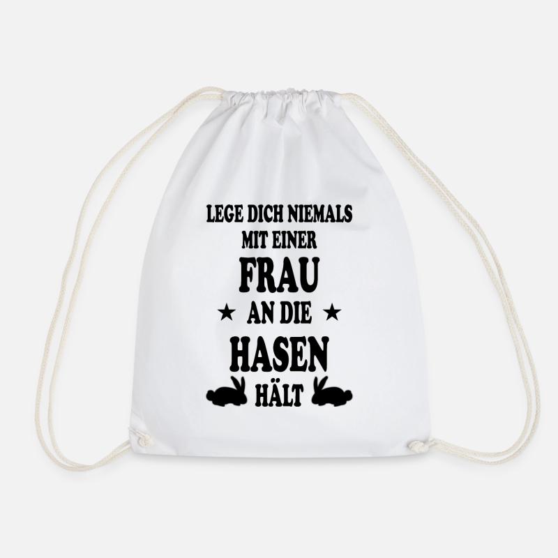 Hasen Lustiges Design Hase Mädchen Frau Geschenk - Turnbeutel - Weiß
