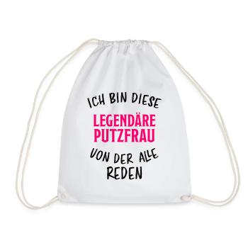 Putzfrau Reinigungskraft Spruch Haushalt Geschenk - Turnbeutel - Weiß - Vorne