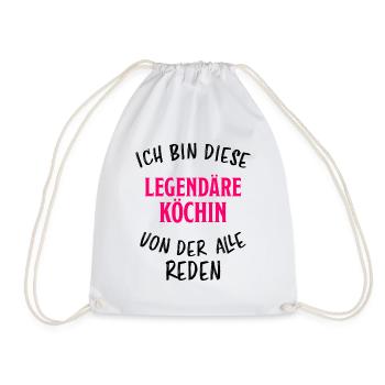 Köchin Lustiger Spruch Kochen Küche Beruf Geschenk - Turnbeutel - Weiß - Vorne
