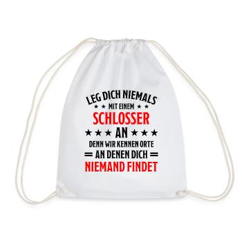 Schlosser Lustiger Spruch Beruf Schloss Geschenk - Turnbeutel - Weiß - Vorne