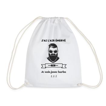 J'ai l'air énervé, non, je suis juste barbu - Sac de sport léger - blanc - Devant