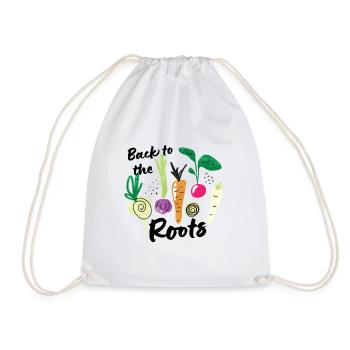 Back to the Roots Variation of Vegetables Vegetarian - Drawstring Bag - white - Front