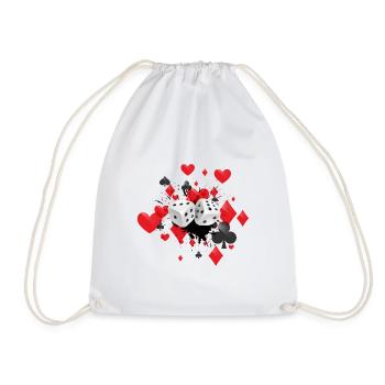 Cartes de dés - Sac de sport léger - blanc - Devant