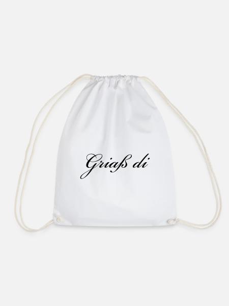 Griaß di - Allgäuer Design - Hallo - Turnbeutel - Weiß