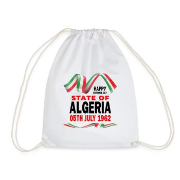 Alegria National Day, gift Algeria - Drawstring Bag - white - Front