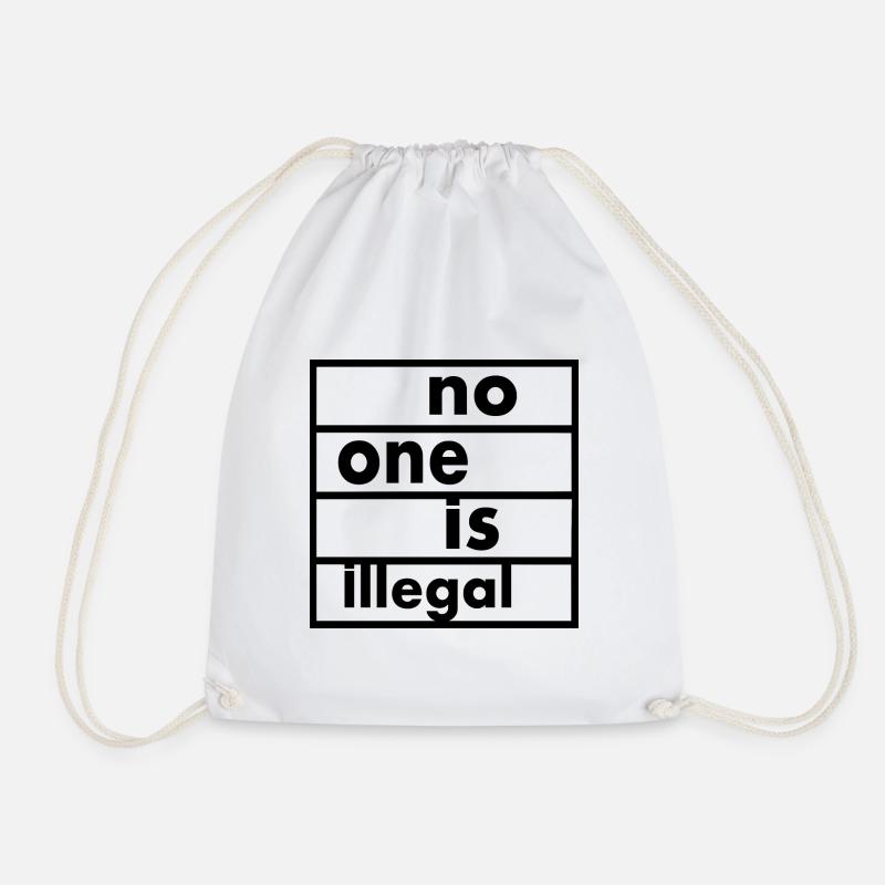 No one is illegal - Drawstring Bag - white