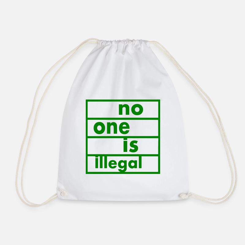 No one is illegal - Drawstring Bag - white
