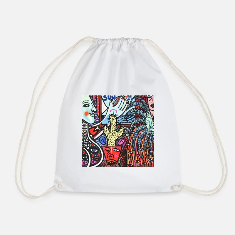 The colored window - Drawstring Bag - white
