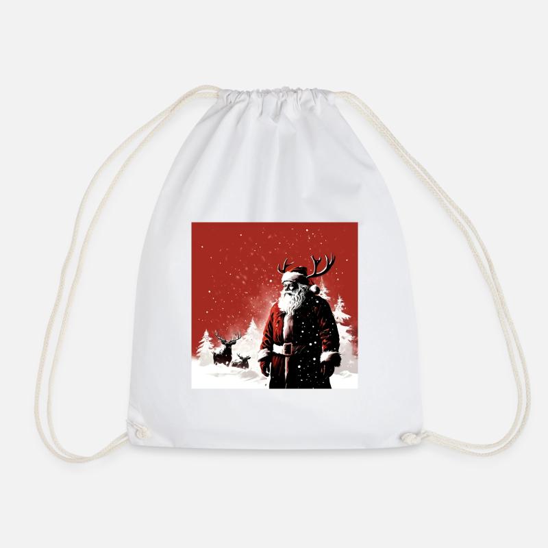 Red & White Santa Design - Turnbeutel - Weiß
