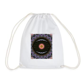 Kaleidoscope Mandala Neon Pattern - Drawstring Bag - white - Front